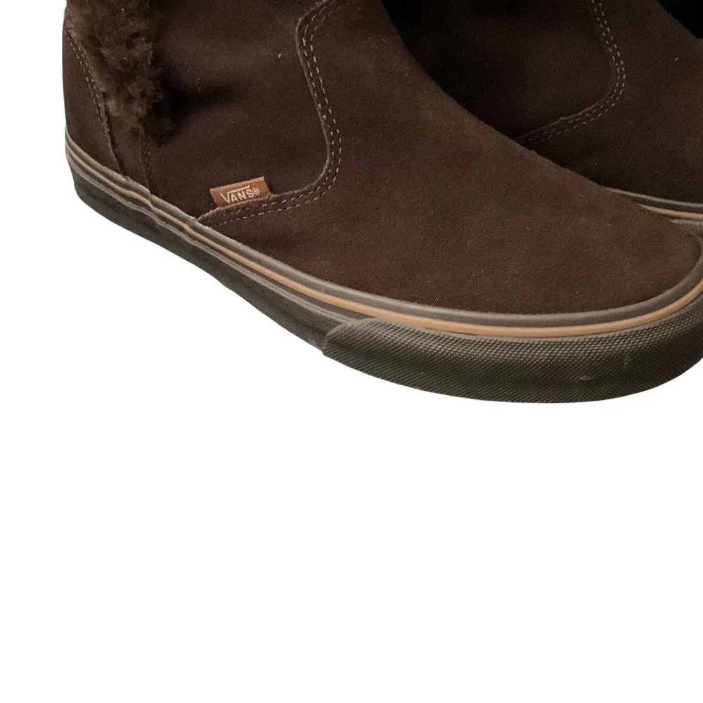 Vans Boots Women Chocolate Brown Phoebe Tall Suede Off The Wall Button SkateBoot